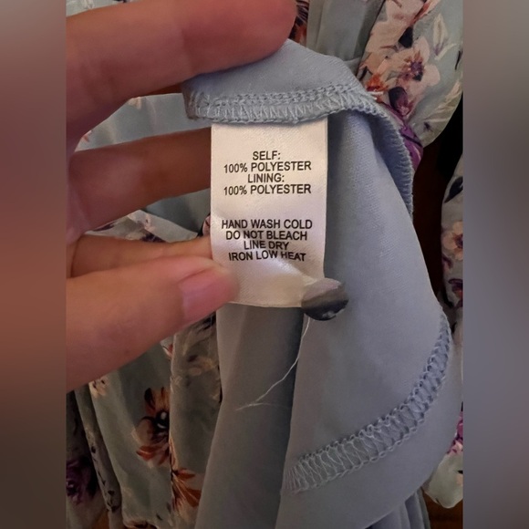 Lulu’s Always Yours Light Blue Floral Print Long Sleeve Skater Dress Size XL NWT - Picture 10 of 12